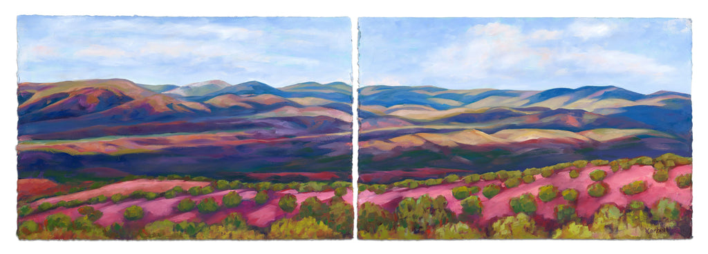 Carrington, Caroline Korbell, SOLD - 13B, "Majestic Santa Fe Landscape (Diptych)"