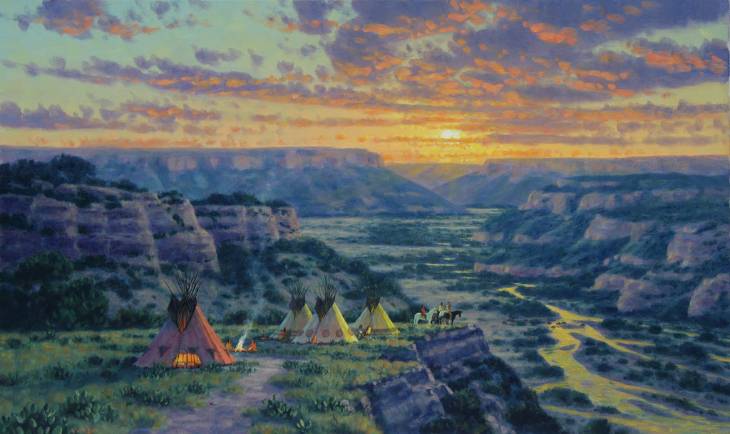 Van Beek, Randy, 77B, "Kiowa Hunters Camp at Palo Duro Canyon"